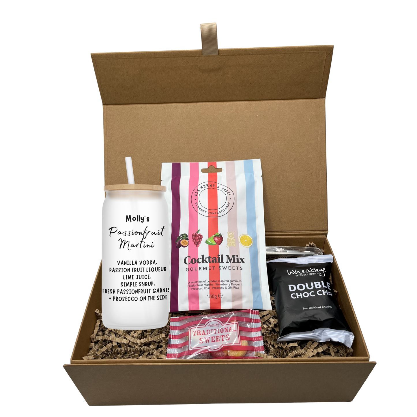Personalised Passion Fruit Martini Cocktail Design Frosted Glass Tumbler Hamper Gift Box