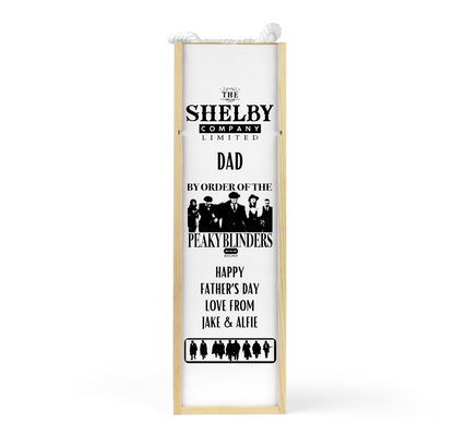 Personalised Wooden Wine Bottle Gift Box - Peaky Blinders Design
