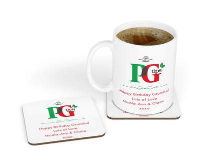 Personalised PG Tips Tea Mug & Coaster