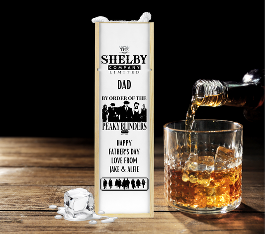 Personalised Wooden Wine Bottle Gift Box - Peaky Blinders
