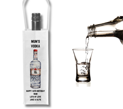 Personalised Bottle Gift Bag - Vodka Design