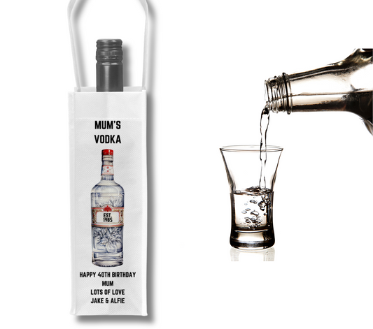 Personalised Bottle Gift Bag - Vodka Design