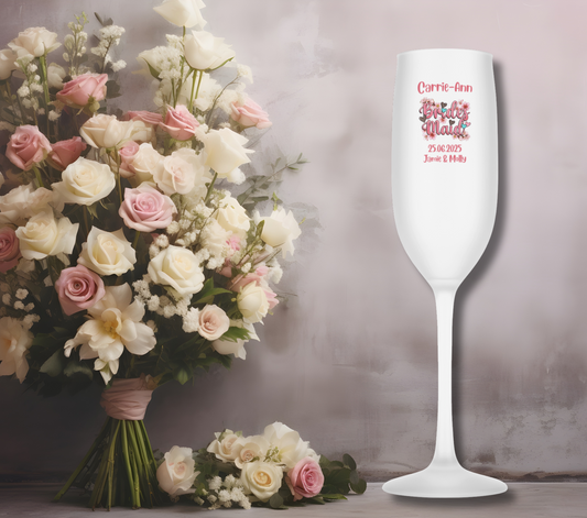 Personalised Flute Glass - Bridesmaid Wedding