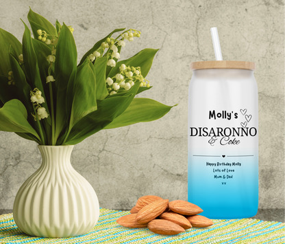 Personalised Ombre Coloured Glass Tumbler - Disaronno Design