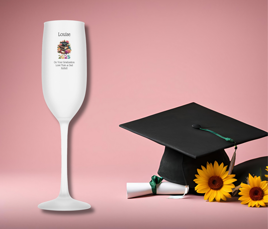 Personalised Flute Glass - Graduation Design