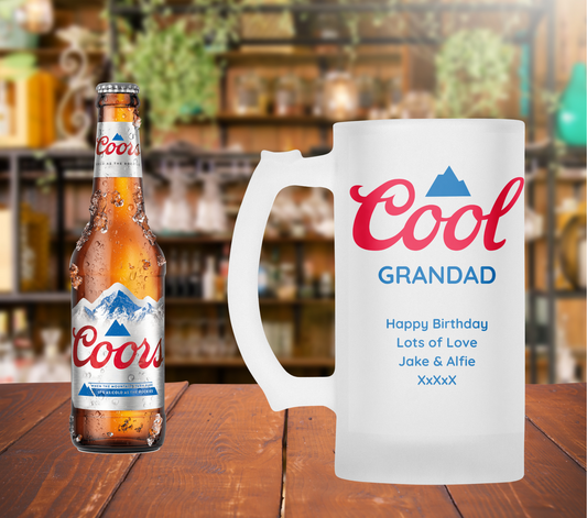 Personalised Frosted Glass Tankard - Coors Beer