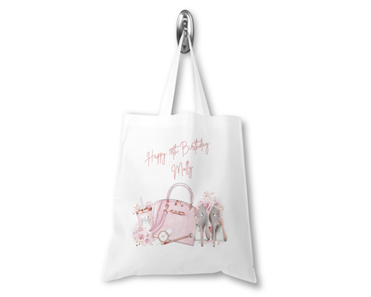 Personalised Tote Shopping Bag - Pink Shoes & Handbag