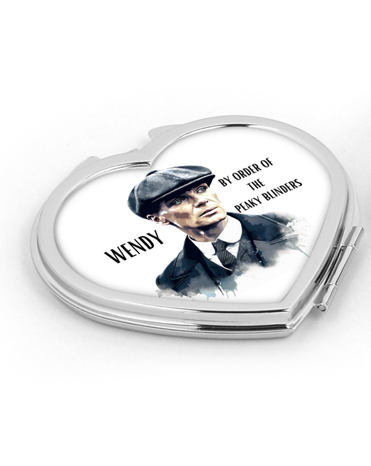 Personalised Heart Compact Mirror - Cillian Murphy Peaky Blinders