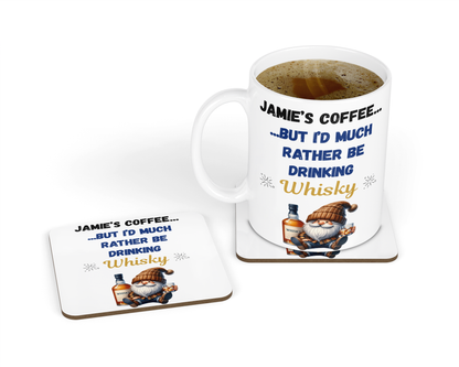 Personalised Mug & Coaster - Rather Be Drinking Whisky Design