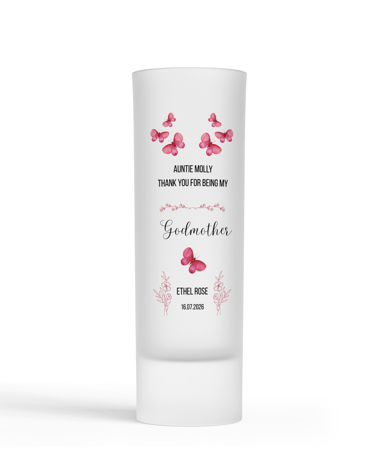 Personalised Shot Glass - Godmother Thank You