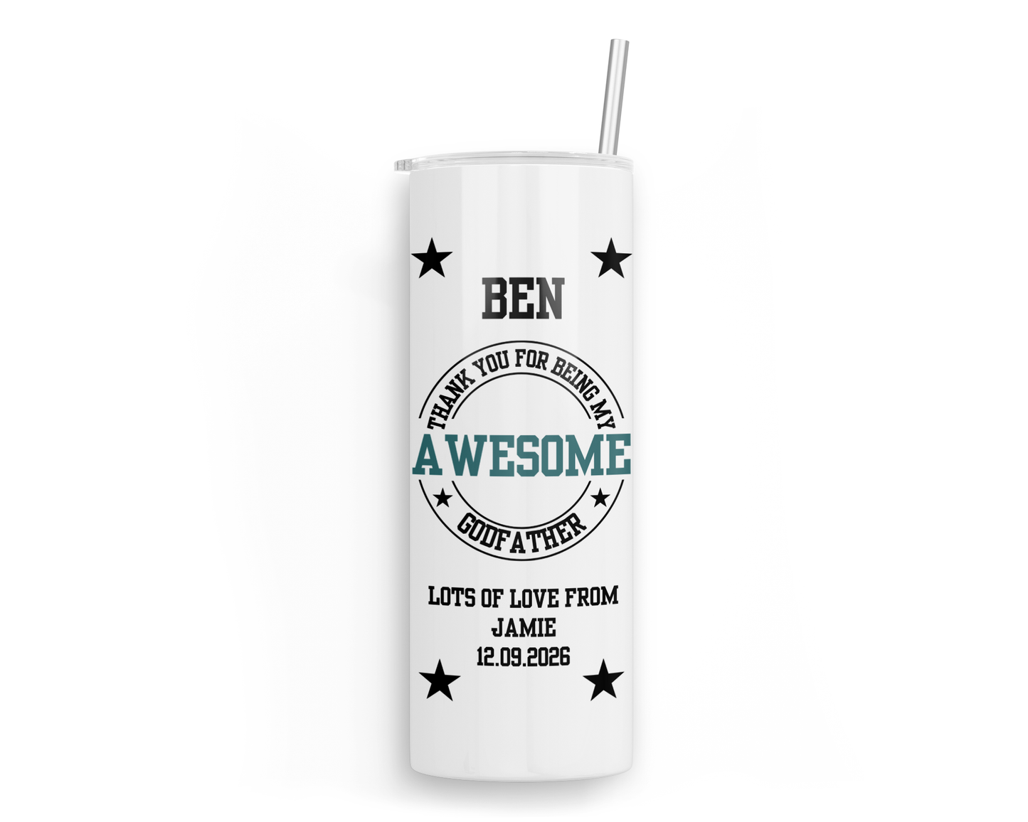 Personalised Insulated Tumbler Travel Bottle - Awesome Godfather