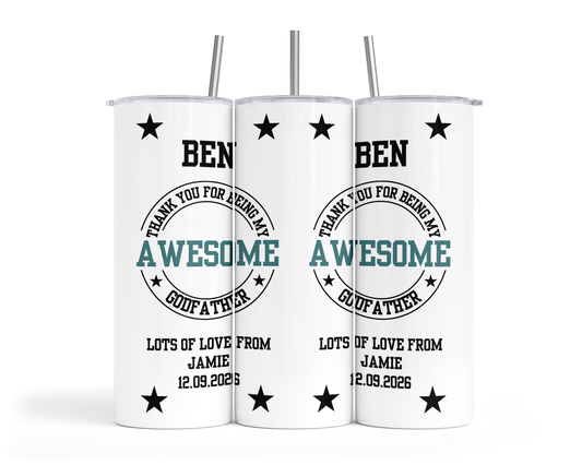 Personalised Insulated Tumbler Travel Bottle - Awesome Godfather