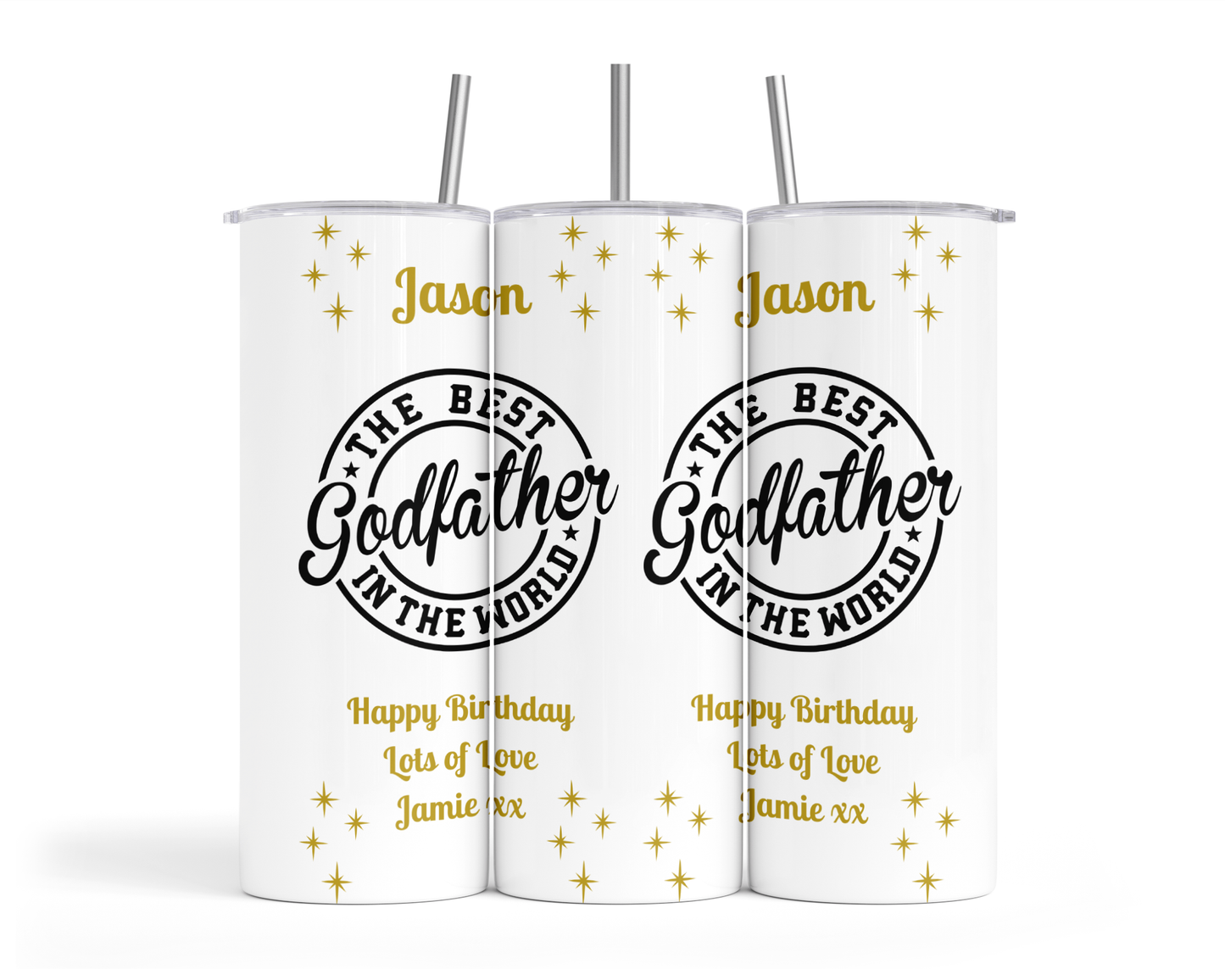 Personalised Insulated Tumbler Travel Sports Bottle - Best Godfather
