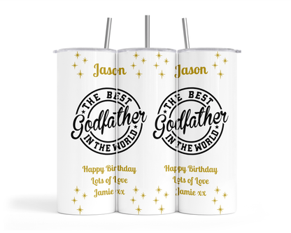 Personalised Insulated Tumbler Travel Sports Bottle - Best Godfather