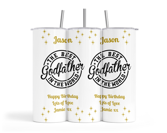 Personalised Insulated Tumbler Travel Sports Bottle - Best Godfather