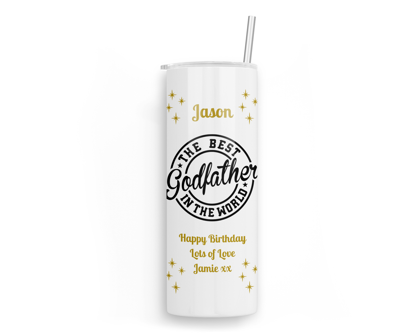 Personalised Insulated Tumbler Travel Sports Bottle - Best Godfather