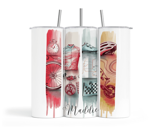 Personalised Insulated Tumbler Travel Sports Bottle - Cycling Women