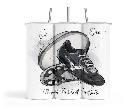 Personalised Insulated Tumbler Travel Sports Bottle - Rugby