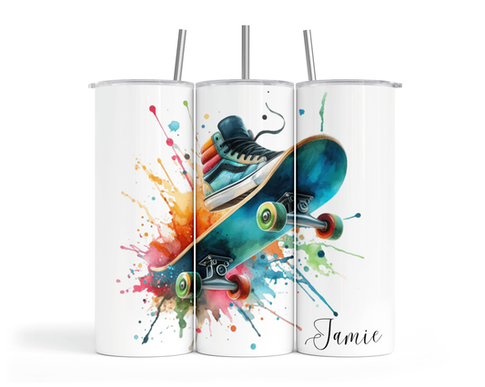 Personalised Insulated Tumbler Travel Sports Bottle - Skateboard