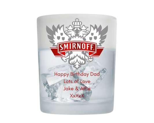 Personalised Smirnoff Vodka Glass Tumbler