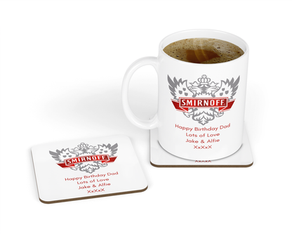 Personalised Smirnoff Vodka Mug & Coaster