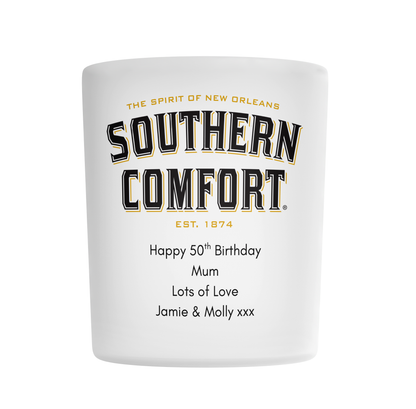 Personalised Frosted Glass Tumbler - Southern Comfort Design