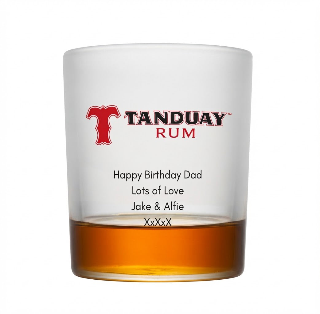 Personalised Tanduay Rum Glass Tumbler