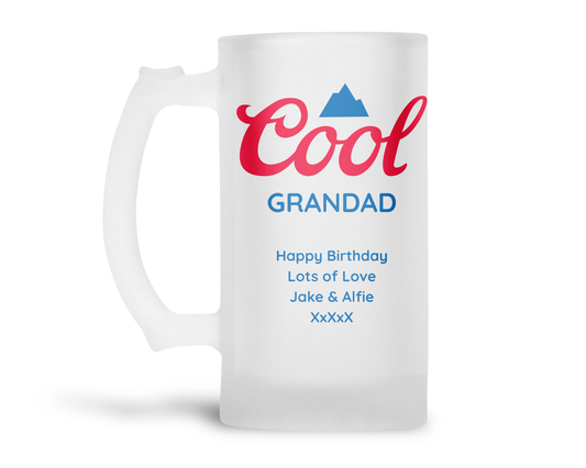 Personalised Frosted Glass Tankard - Coors Beer Design