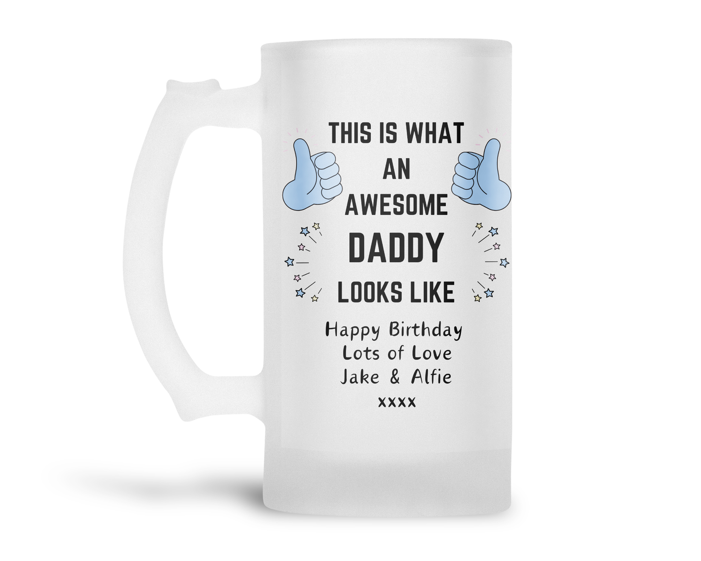 Personalised Frosted Glass Tankard - Awesome Dad | Daddy