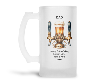 Personalised Frosted Glass Tankard - Beer Pump