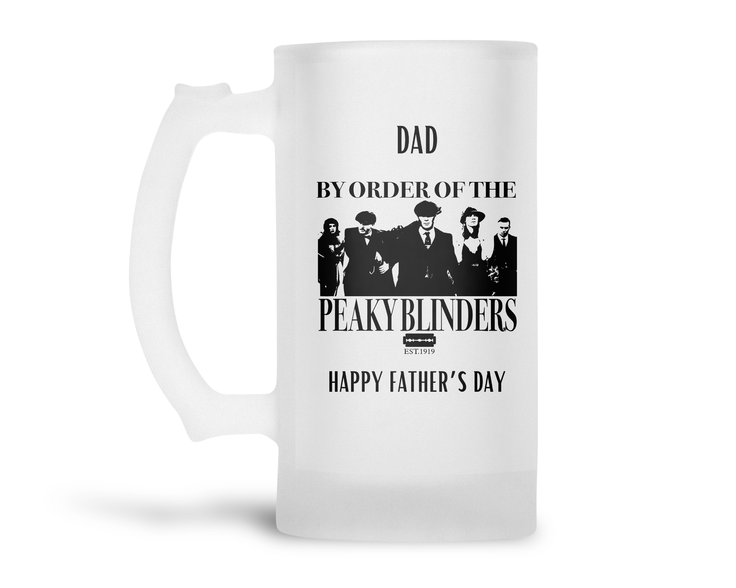 Personalised Frosted Glass Tankard - Peaky Blinders