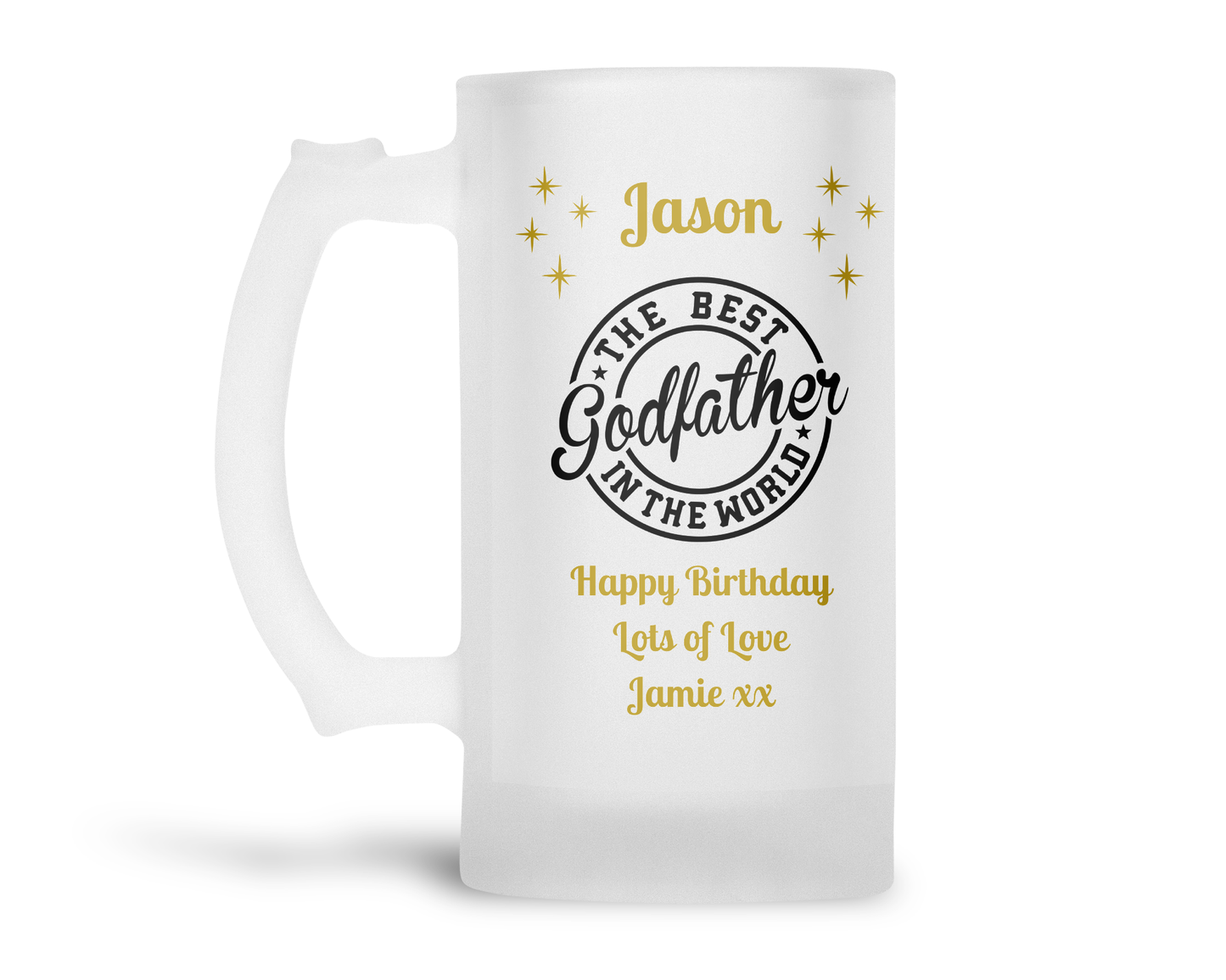 Personalised Frosted Glass Tankard - Best Godfather