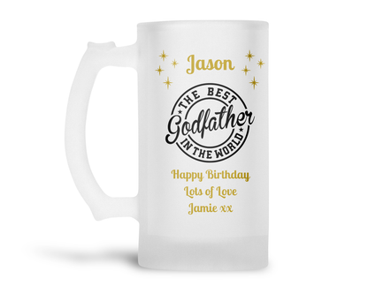 Personalised Frosted Glass Tankard - Best Godfather