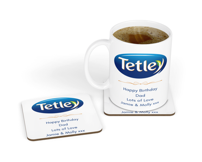 Personalised Tetley Tea Mug & Coaster