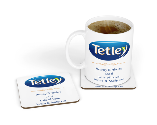 Personalised Tetley Tea Mug & Coaster