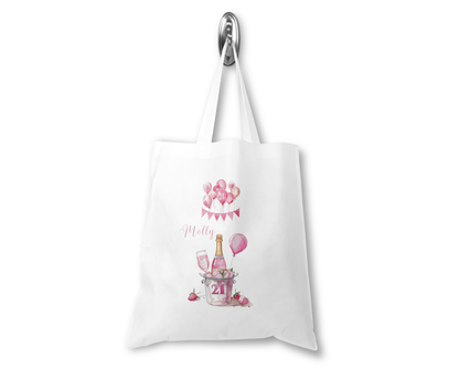 Personalised Tote Shopping Bag - 21st Birthday Pink Balloons