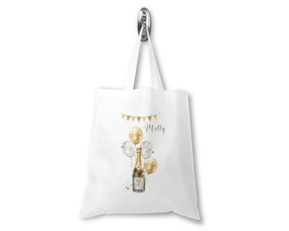 Personalised Tote Shopping Bag - Birthday Gold Balloons