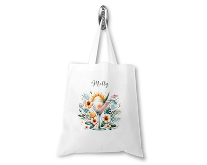Personalised Tote Shopping Bag - Cocktail Design