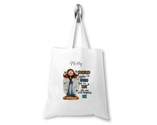 Personalised Tote Shopping Bag - Funny Husband Design