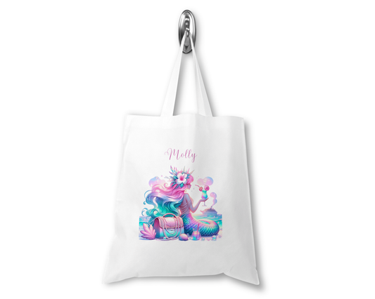 Personalised Tote Shopping Bag - Mermaid Cocktail Design