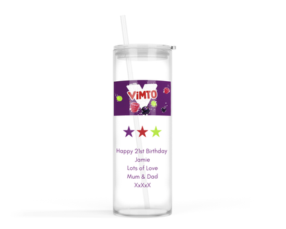 Personalised Tall Glass Tumbler - Vimto Design