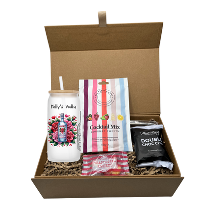 Personalised Vodka Design Frosted Glass Tumbler Hamper Gift Box