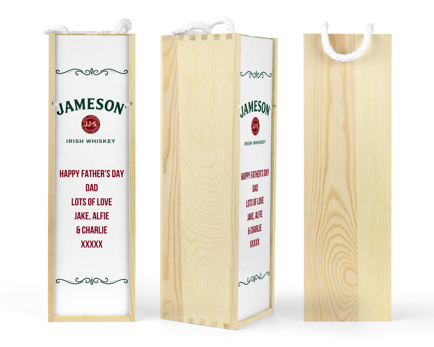 Personalised Wooden Bottle Gift Box - Jameson Design