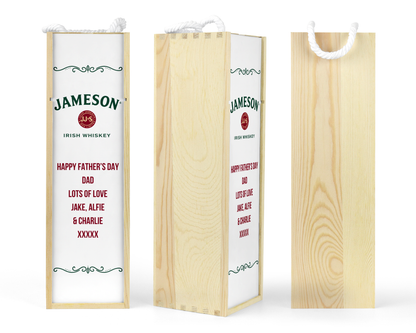 Personalised Wooden Bottle Gift Box - Jameson Design