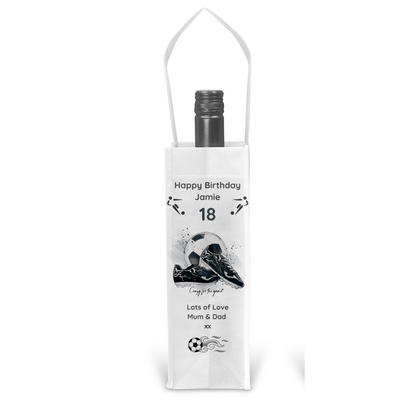 Personalised Bottle Gift Bag - Football Crazy Design