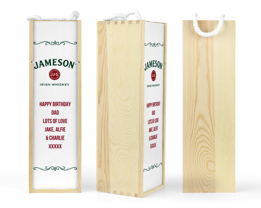 Personalised Wooden Bottle Gift Box - Jameson Design