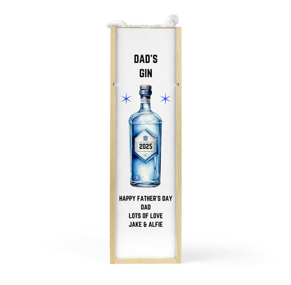 Personalised Wooden Bottle Gift Box - Gin Design