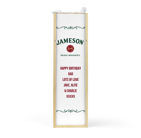 Personalised Wooden Bottle Gift Box - Jameson Design