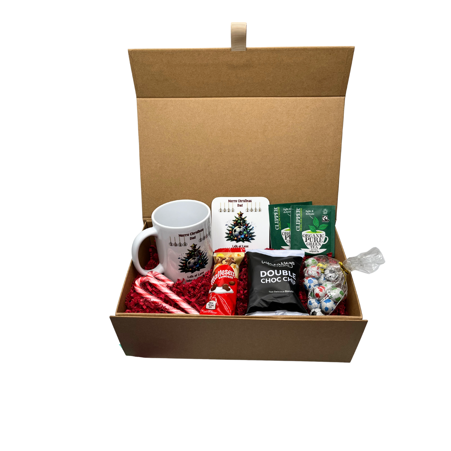 Personalised Christmas Football Design Mug & Coaster Hamper Gift Box