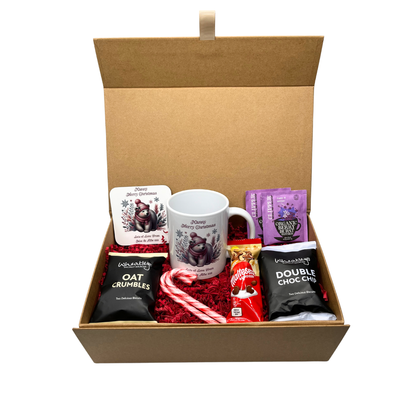 Personalised Christmas Pink Polar Bear Design Mug & Coaster Hamper Gift Box